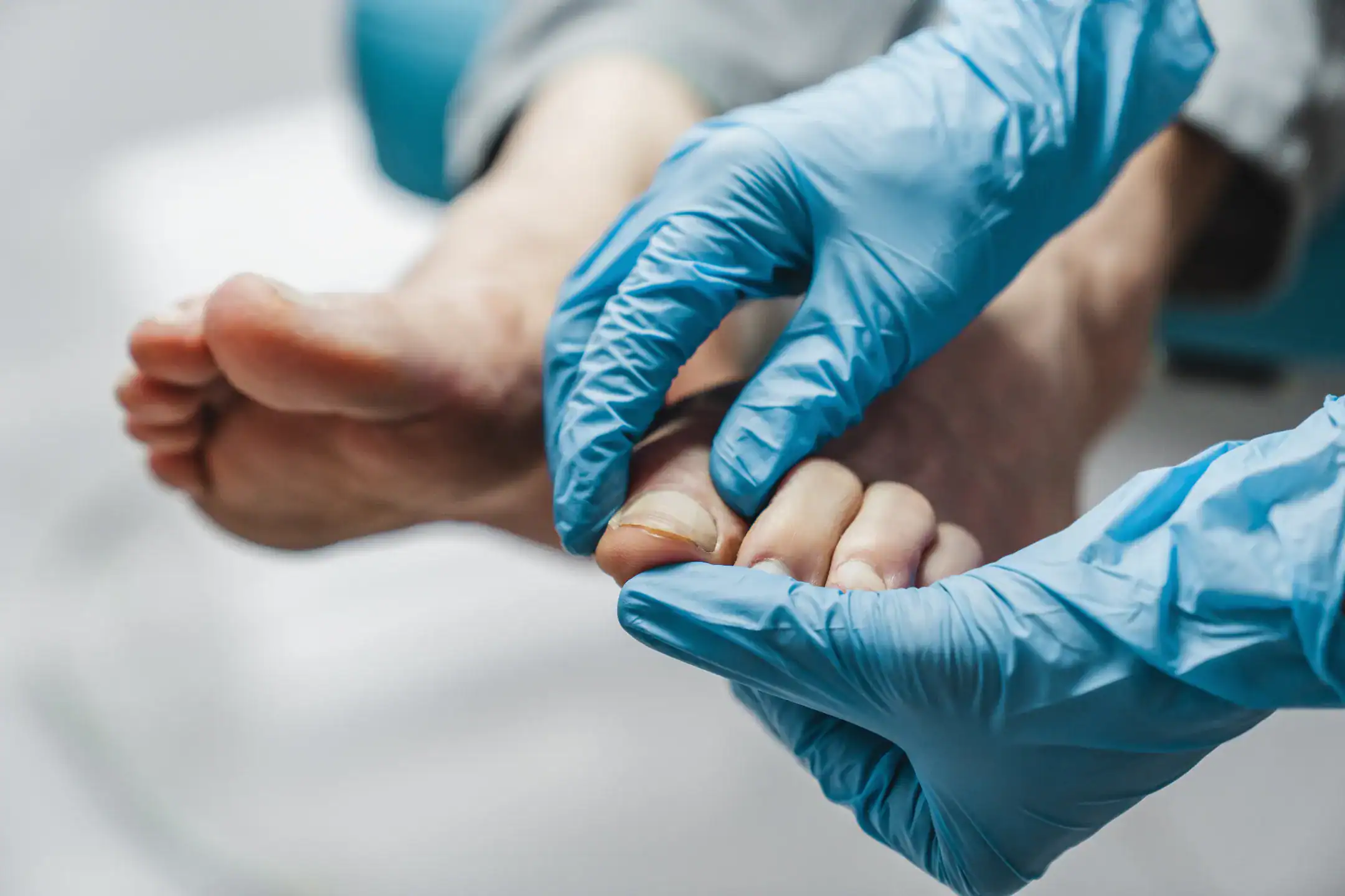 podiatrist treating feet procedure